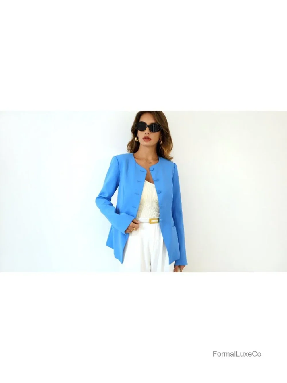 Women's Business Casual Open Front Long Sleeve Blazer Jacket with Pockets